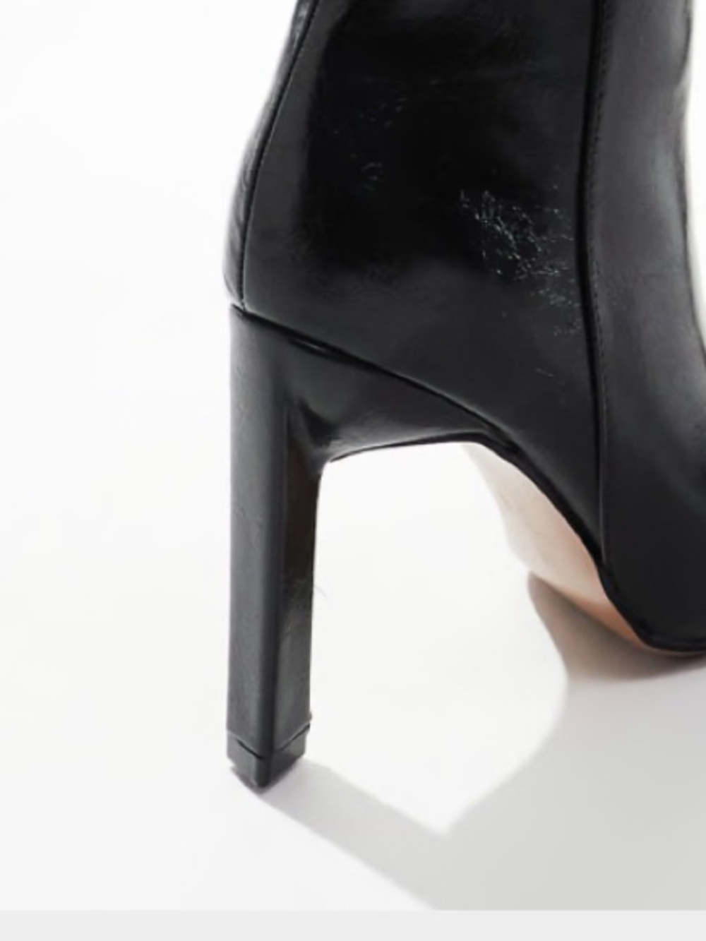 ASOS Design Cancun Knee High Patent Boot Black Size 7 - Picture 4 of 6